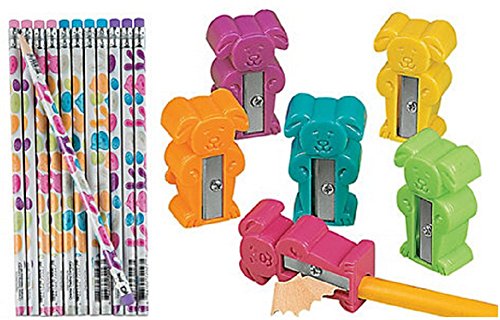Easter Bunny and Chick Pencils and Bunny Sharpeners, Pack of 48