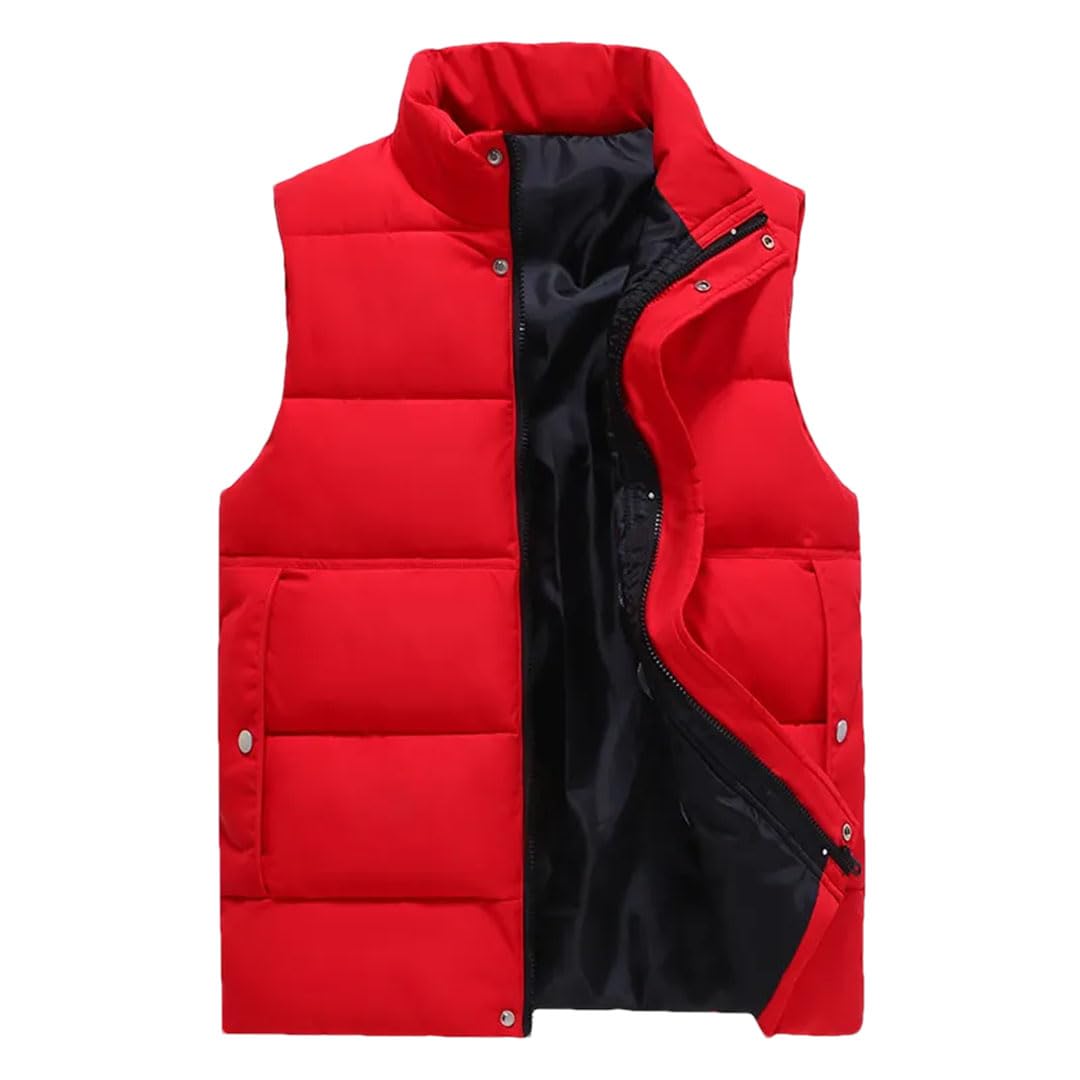 Vogrtcc Chaleco Sin Mangas Con Cuello Levantado Para Hombre Chaleco Con Cremallera Y Plumón