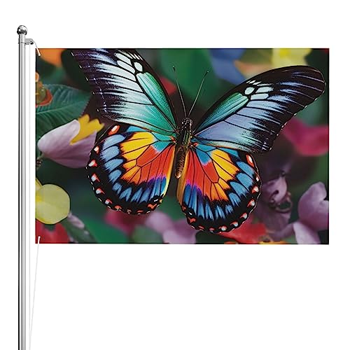 Drapeau papillon coloré 1,2x1,8 m robuste pour décoration de jardin