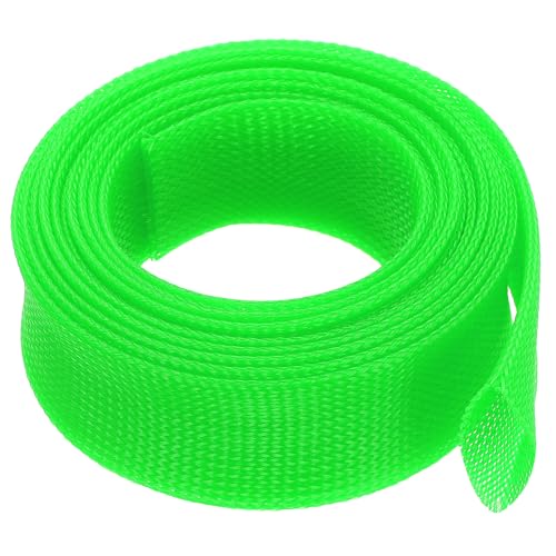 Manchon extensible tressé vert 7,5 cm gaine câble rangement 3m