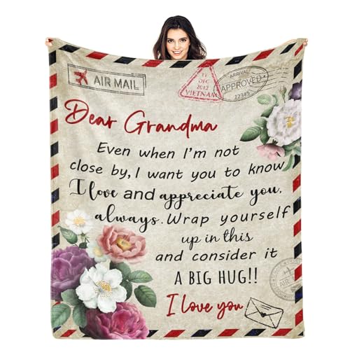 GWLCGFY Grandma Gifts Birthday Gift for Grandma from Grandkids, for Grandmother Gift Ideas Throw Blanket 80"x60"