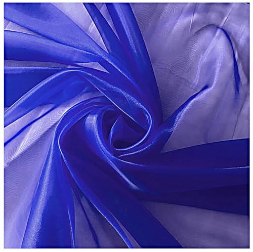 Image of MDS Pack of 45 Yard Bridal SOLID Sheer Organza Fabric Bolt for Wedding Dress ,Fashion, Crafts, Decorations Silky Shiny Organza 44aa‚¬A- Royal Blue