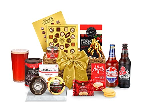 Image of Oxford Real Ale Hamper For Men & Women - Gourmet Beer Gift Basket with Amber & Spitfire Brews, Cheddar Truckles, Oatcakes, Peanuts & Shortbread - Gifts for Ale Lovers, from Regency Hampers