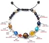 Fesciory Women Men Solar System Bracelet Universe Galaxy The Eight Planets Guardian Star Natural Stone Beads Bracelet Bangle(Blue Sandstone(Adjustable)) #2