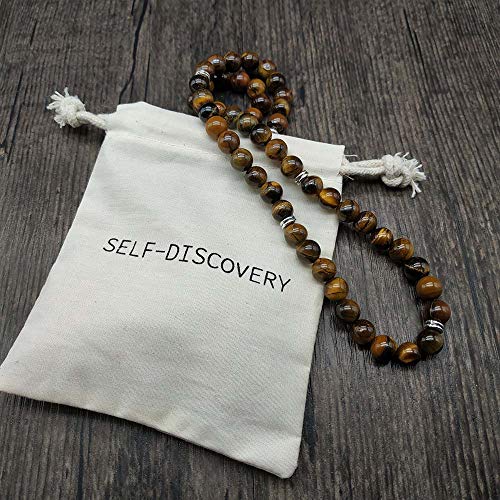 108 Bead Japa Mala Meditation Bracelet Necklace For Men Or Womens Yoga Jewelry (Brown Tiger Eye) #TOP5