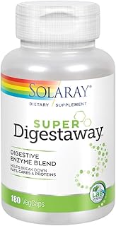 Solaray Super Digestaway Digestive Enzyme Blend | Healthy Digestion & Absorption of Proteins, Fats & Carbohydrates | Lab Verified | 180 VegCaps