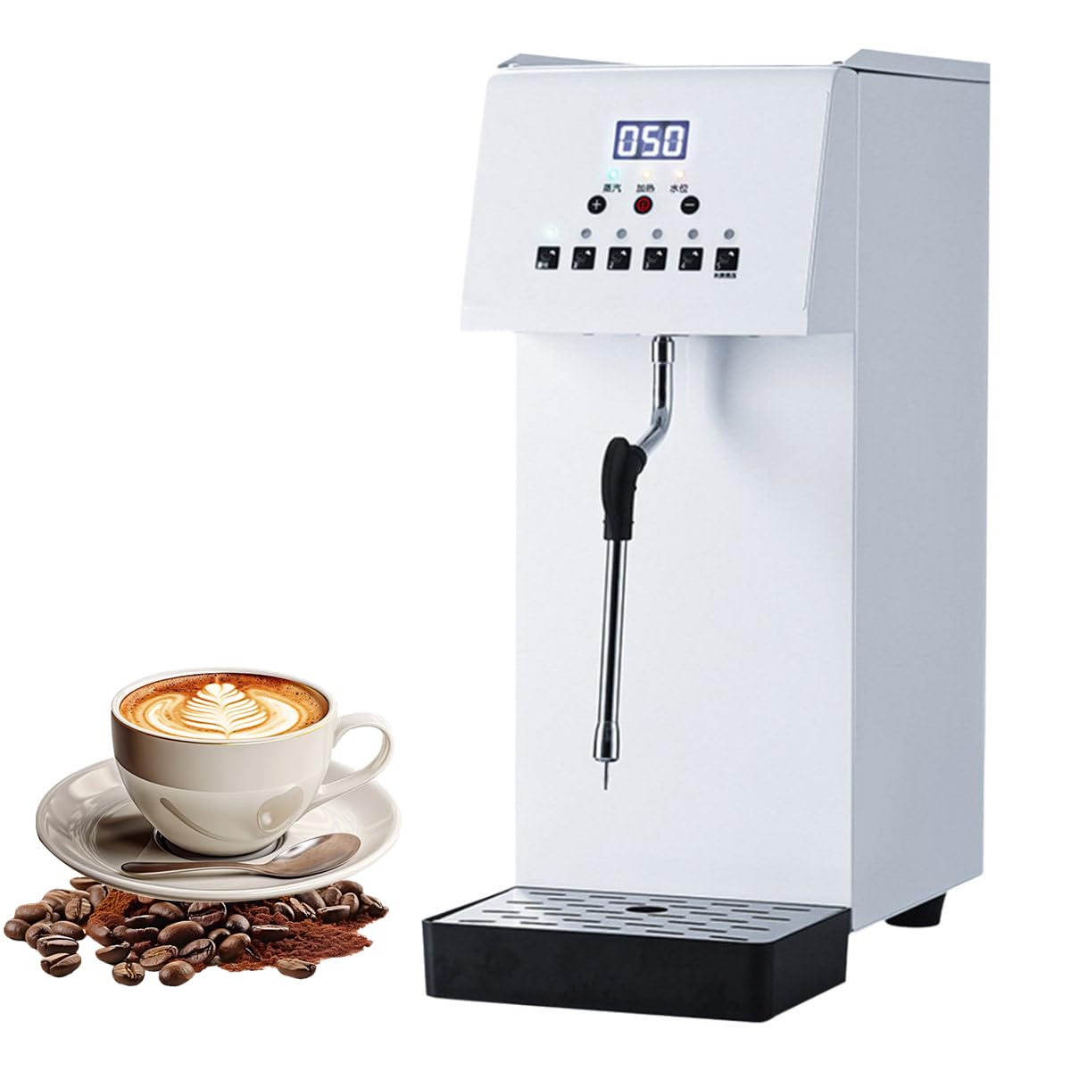 Eiwitany Electric Steam Foam Maker - Commercial Milk Frother & Steamer for Espresso, Coffee, Desserts -Stainless Steel Frothing Machine for Cafes & Hotels