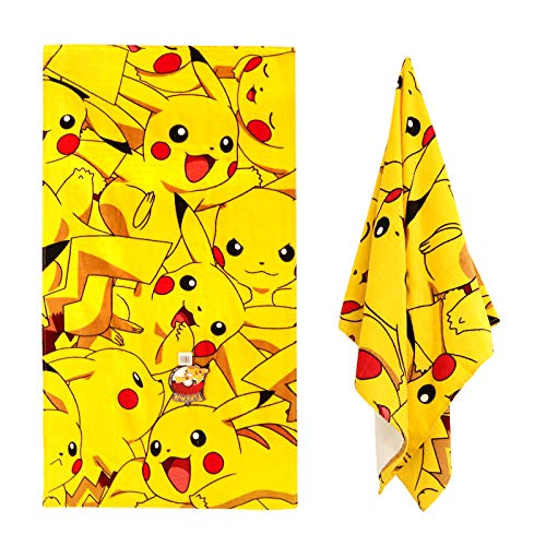 Pokemon Boom Pikachu Handdoek, Katoen, Geel, 140 x 70 x 2 cm - Image 3