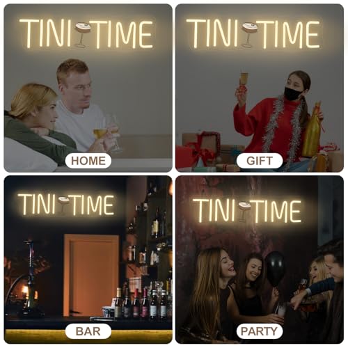 Image of Tini Time Neon Sign, Espresso Martini LED Decor, Home Bar Party Decoration, Beer LED Light, Espresso Martini Time Lover, Bachelorette Party Decor, 16.5 inchx4.5 inch