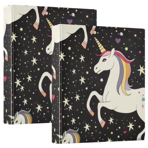 Classeur 3 anneaux licorne arc-en-ciel pour organiser vos cours de l'université au bureau