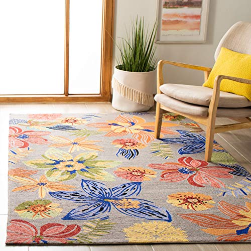 Tapete SAFAVIEH 3'6" x 5'6" Gris y Naranja miniatura 1