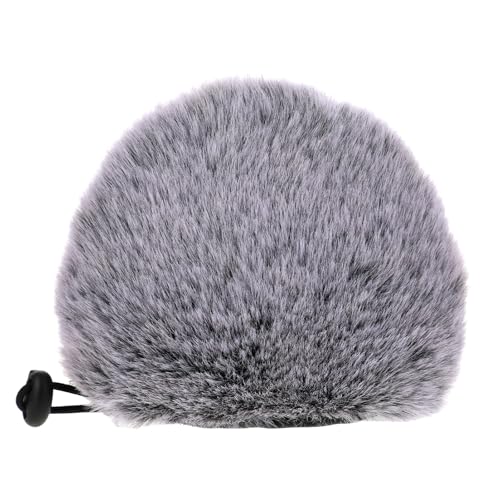 Qianyu Furry Microphone Windscreen Mic Wind Foam Cover 6.3 × 3.9 Inches Furry Pop Filter Condenser Muff Isolation Windshield for Indoor Outdoor Clearer Recording Noise Reduction Studio Equipment