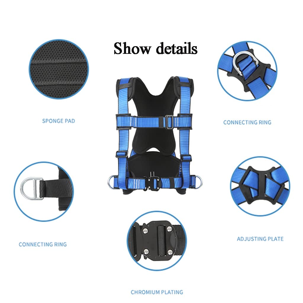 SwaYve Kits de Harnais de Sécurité, Ceinture de Protection Contre Les Chutes Du Corps À Arrêt Complet Pour L'Escalade, L'Alpinisme, Les Pompiers, La Descente En Rappel/Double Hook