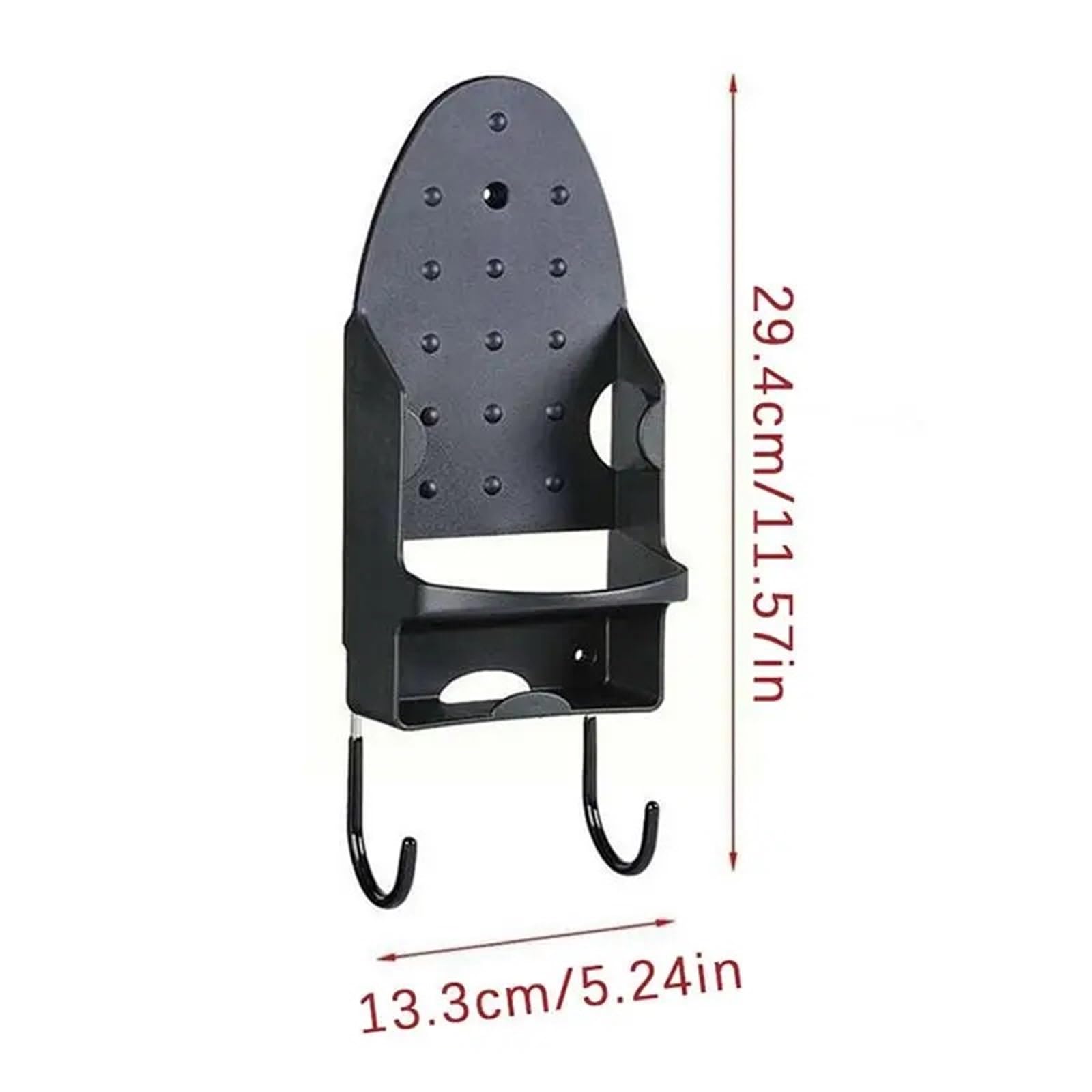 Supporto for ASSE da Stiro Montato a Parete for Porta Hotel Ferro Elettrico for Uso Domestico Appendiabiti for asciugacapelli per Lavanderia | Black