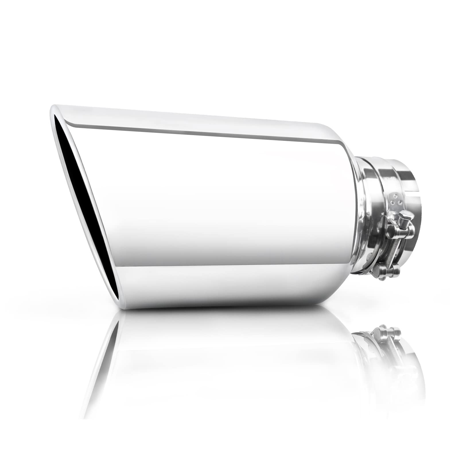 5 inch Exhaust Tip, MONOKING 5 to 8 inch Exhaust Tip Chrome Stainless Steel Clamp On