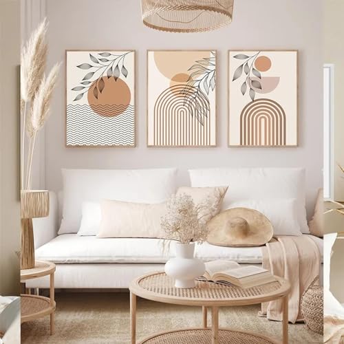 Affiches et impressions Boho Color Block KEBIA 3 toiles 60x90cm sans cadre pour salon