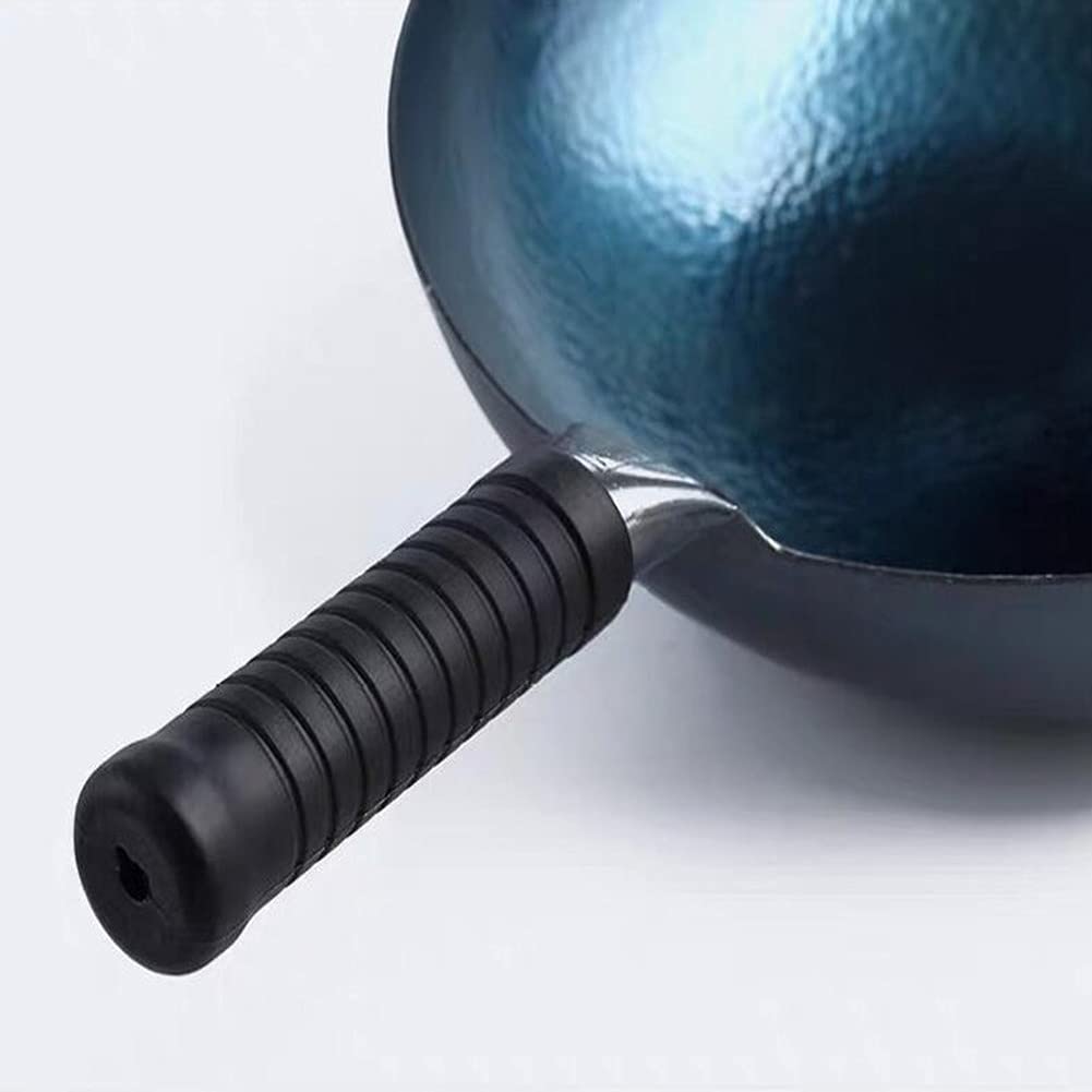 High-Grade Handmade Iron Pan Without Coating Health Wok Non-Stick Pan Gas Stove Induction Cooker General Zhangqiu Iron Wok 36CM (32CM,A Saucepan)