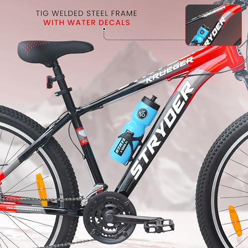 Image of Stryder 27.5T Krueger Mountain Cycle for Men & Women with Front Suspension and Dual Disc Brake | Multi- Speed Cycle - Ideal for 12+ Years (Frame: 18 Inches) (Black::Red)