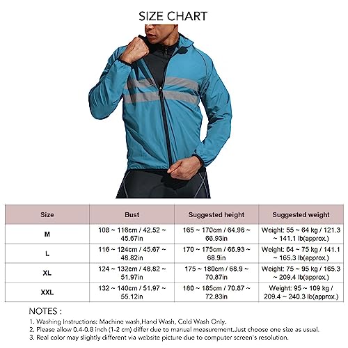 Jaqueta de Ciclismo à Prova de Vento, Jaqueta de Ciclismo Masculina de Tecido de Malha Grande Reflex