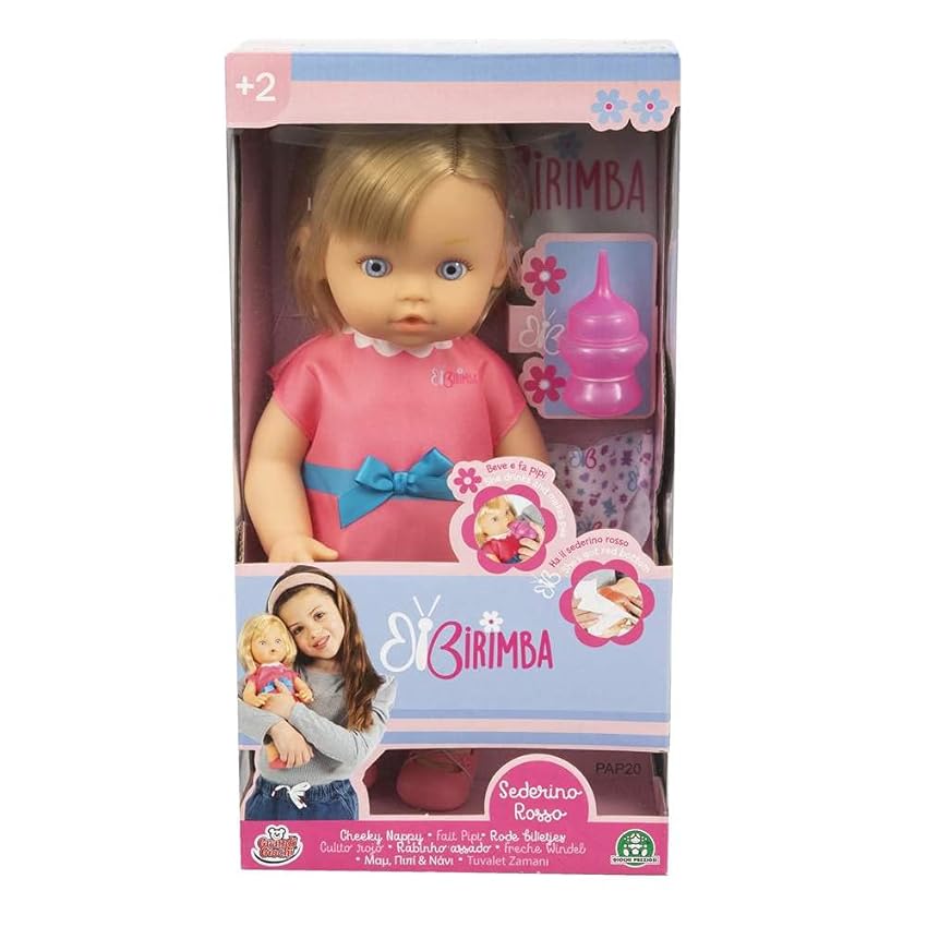Grandi Giochi Birimba Sederino Rosso - Bambola con sederino Rosso Che scompare con Acqua Calda. con Accessori Inclusi - BRB00000