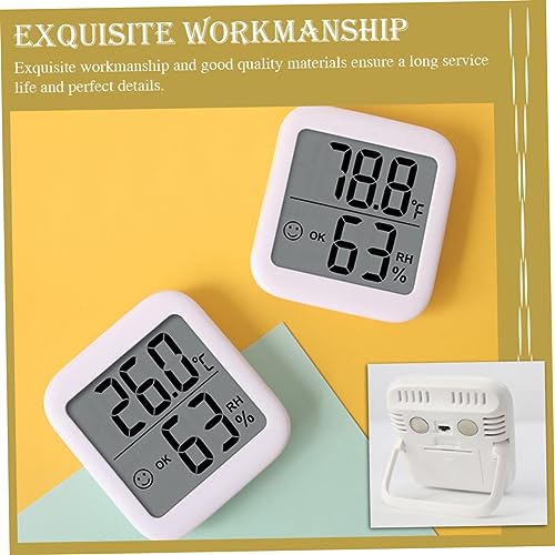 2pcs Thermometer Nursery Refrigerator Temperature Gauge Cellar Greenhouse Digital Humidity Meter Humidity Meter for Reptiles Humidity Sensor Room Monitor Household Lcd Screen White