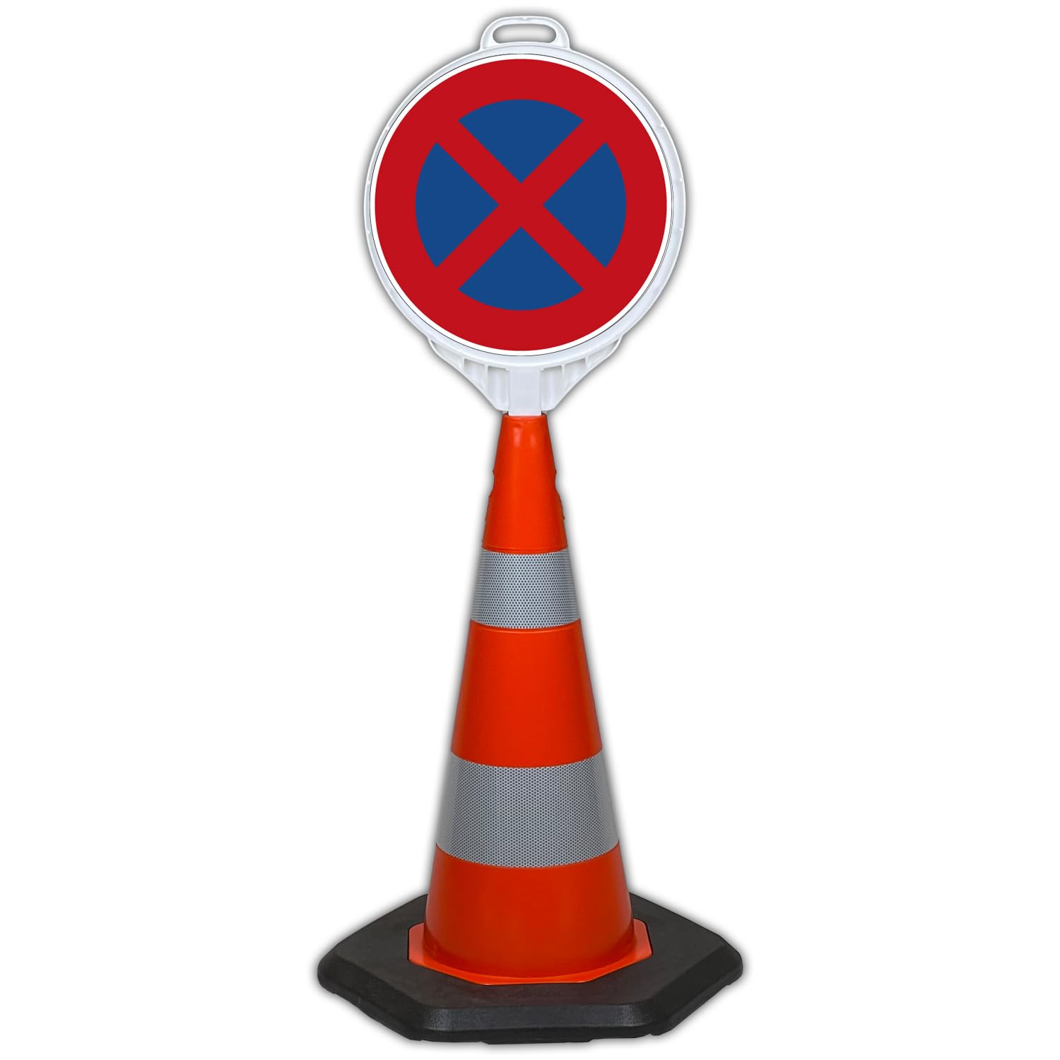 UvV ECOSign Leitkegel, Warnkegel mit Schild PVC 70 cm >3.5 kg schwer reflektierend (Absolutes Halteverbot VZ-283)