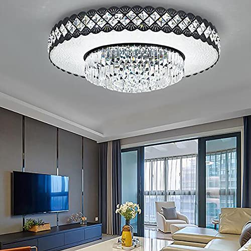 Lustre moderne à intensité variable avec télécommande lustre en cristal