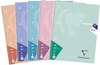 Clairefontaine 306253C 5 Hefte Collegeblöcke A4 80 Blatt dot sortiert
