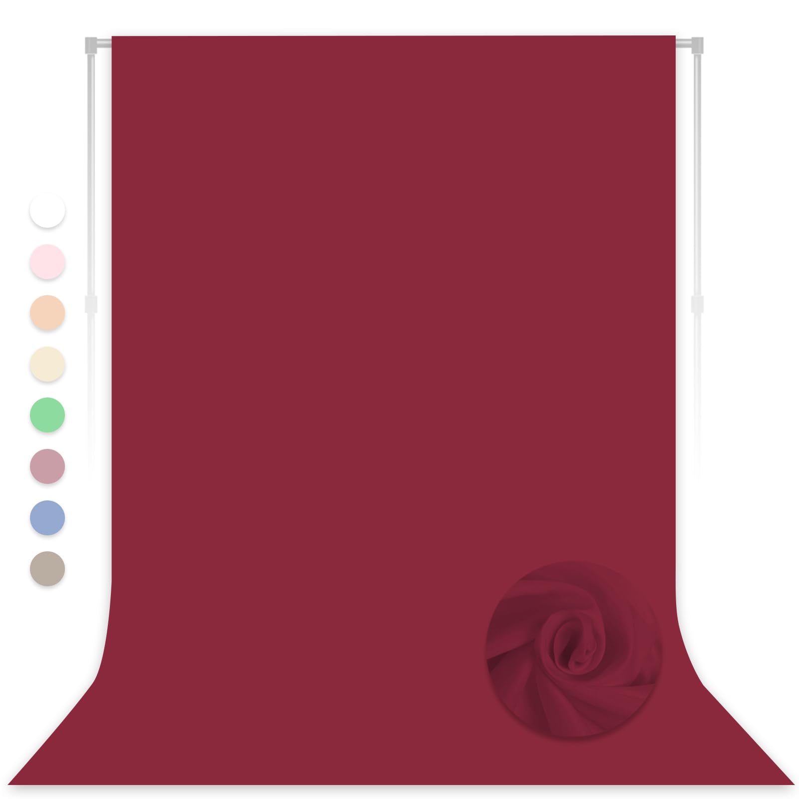Burgundy Backdrop for Photoshoot, Professional Photo Backdrop Background Curtain for Product Photography, Portraits, Wedding, Party, Live Streaming