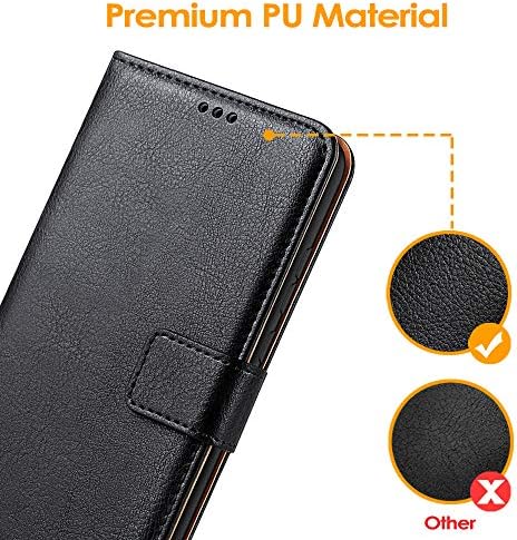 Peakally Huawei P30 Lite / P30 Lite New Edition Case, Premium PU Leather Flip Wallet Case Cover for Huawei P30 Lite / P30 Lite New Edition [Card Slots] [Kickstand] [Magnetic Closure]-Black