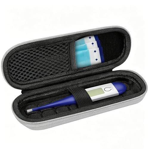 TOCCOOL Oral Thermometer Case & Digital Oral Temperature Bag, Sturdy Storage Box Compatible with Boncare/Rongfeng/iProvèn(EVA, Earthquake Protection, Only Case)