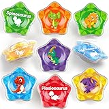 Coogam 12PCS Dinosaur Bath Toys, 12pcs Floating Dinosaur Bathtub Toy Set for Water Pool Beach Shower, Montessori Educational Learning Toy Gift for Preschool 2 3 4 Years Old Kids