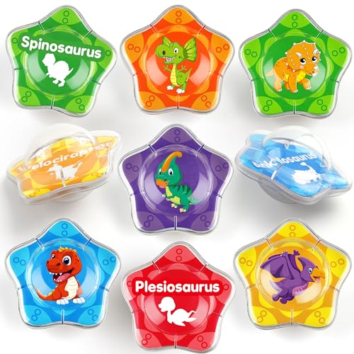 Coogam 12PCS Dinosaur Bath Toys, 12pcs Floating Dinosaur Bathtub Toy Set for Water Pool Beach Shower, Montessori Educational Learning Toy Gift for Preschool 2 3 4 Years Old Kids