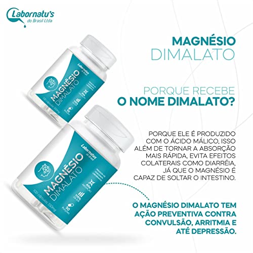 Magnésio Dimalato Concentrado Alta Absorção 100 Cápsulas 550mg