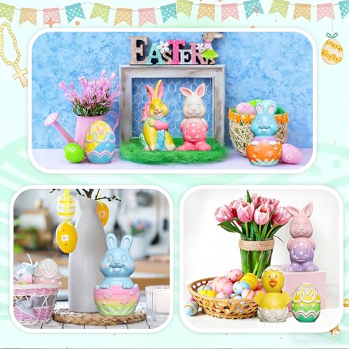 Ptesuply 6-teiliges Oster-Bastelset zum Selbermalen, Ostereier-Hasen-Malset, Ostergeschenke für Kinder, Osterkorbfüller, Familienparty-Aktivitätsdekorationen (6er-Set)