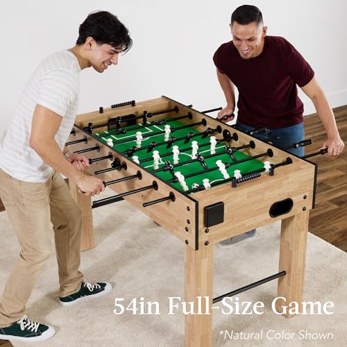 Best Choice Products Large 54 Inch Full-Size Foosball Table for Home, Game Room - Includes 2 Balls, 2 Cup Holders - Walnut - image 3
