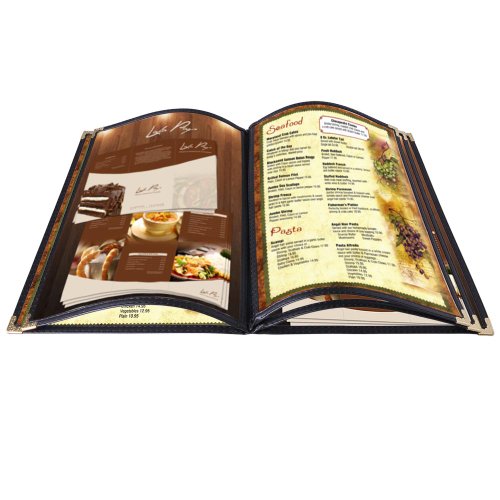 Yescom 20 Pack of Menu Covers 8.5 x14inches 5 Pages 10 Views Bar Cafe Restaurant Book Black Folder