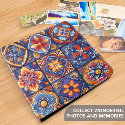 Álbum de fotos Scrapbook adhesivo con tapa de cuero PU, 40 páginas, tamaño 11.8 x 11.2 pulgadas miniatura 5