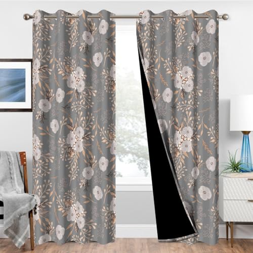 TQUQOBU Vintage Floral Curtains — best blackout curtain sets for nurseries