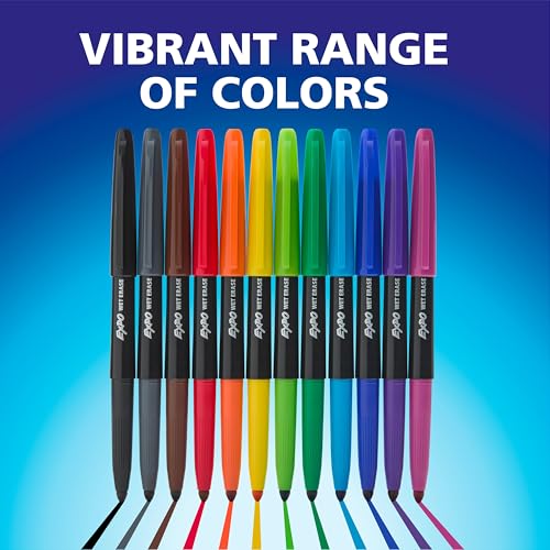 Image of EXPO Wet Erase Markers, Semi-Permanent, Assorted Colors, Fine Tip, 8 Count - For Writing on Glass, Whiteboards, Mirrors, Calendar, Labeling, Organizing
