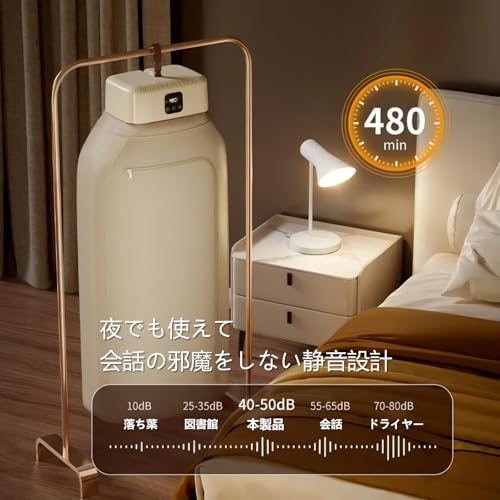 undefined LumenOrbit 衣類乾燥機【2025新モデル・1年間のメーカー保証】ポータブル 乾燥機 小型 電源コード式 リモコン付き 2段階風速 タイマー8段階乾燥自動停止 寮/アパート/出張/旅行/車中泊/オフィス対応 LOD-01F の商品画像 4