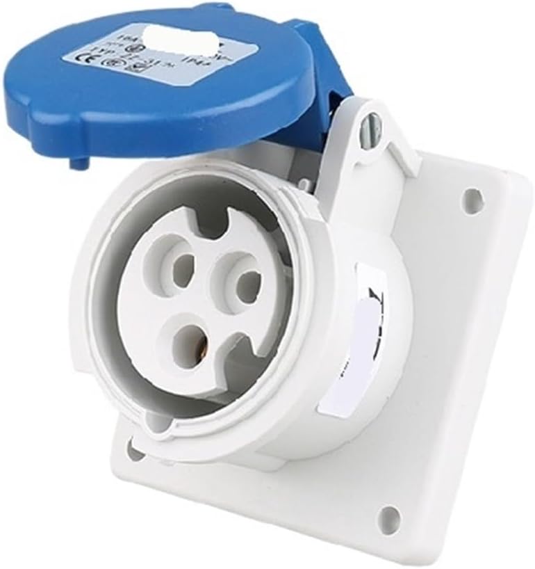 Outdoor dustproof and Waterproof Industrial Plug and Socket 3-core 4-core 5-core 16A/32A IP44(3 Pin 16a Concealed)
