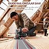Uadme Sega a Immersione con Binario 1400mm, 1200W 5000RPM Sega Circolare per Legno, Ø165 mm Lama, Segha Elettrica, 45°/90° Angolo di Taglio, Ideale per Tagli Delicati