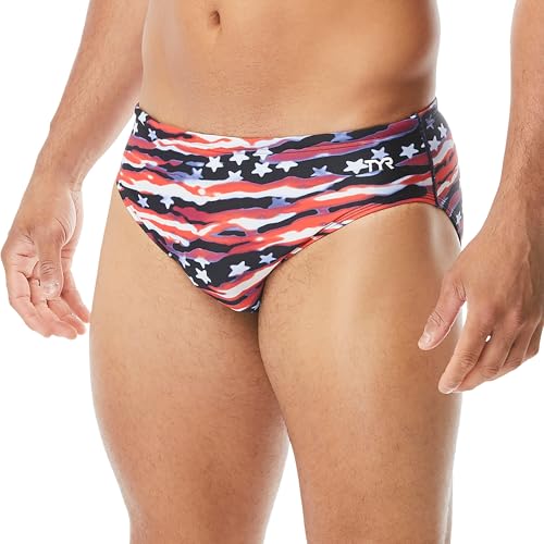 TYR All Amrcn Male Racer, RD/WHT/BLU, 26