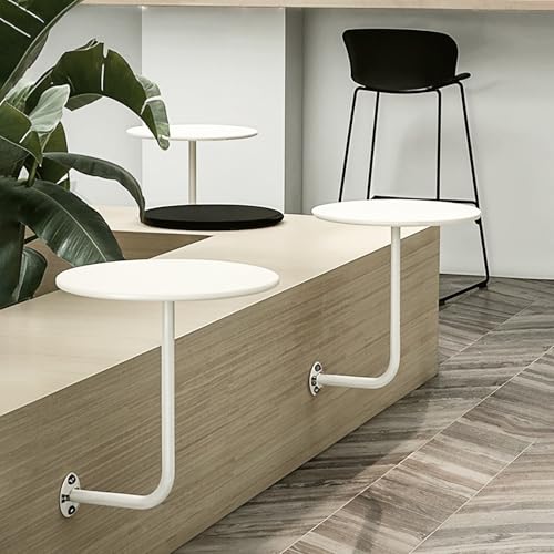 Table basse murale ronde blanche pour optimiser l'espace des petits salons - 3