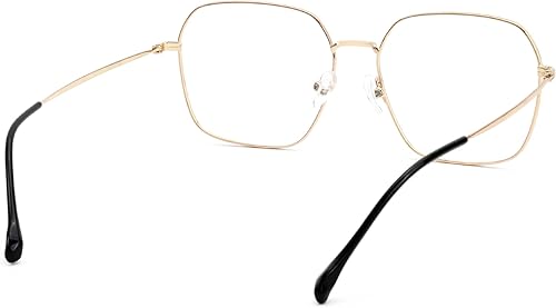 Miniatura 6 de Zeelool Gafas de metal geométricas con bloqueo de luz azul, gafas de computadora de gran tamaño para mujeres y hombres ZGM282046