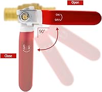 Vista 3 de 4 válvulas de bola PEX, válvula de bola de cierre de puerto completo de latón PEX de 3/4 pulgadas, válvula de bola de cierre de puerto completo