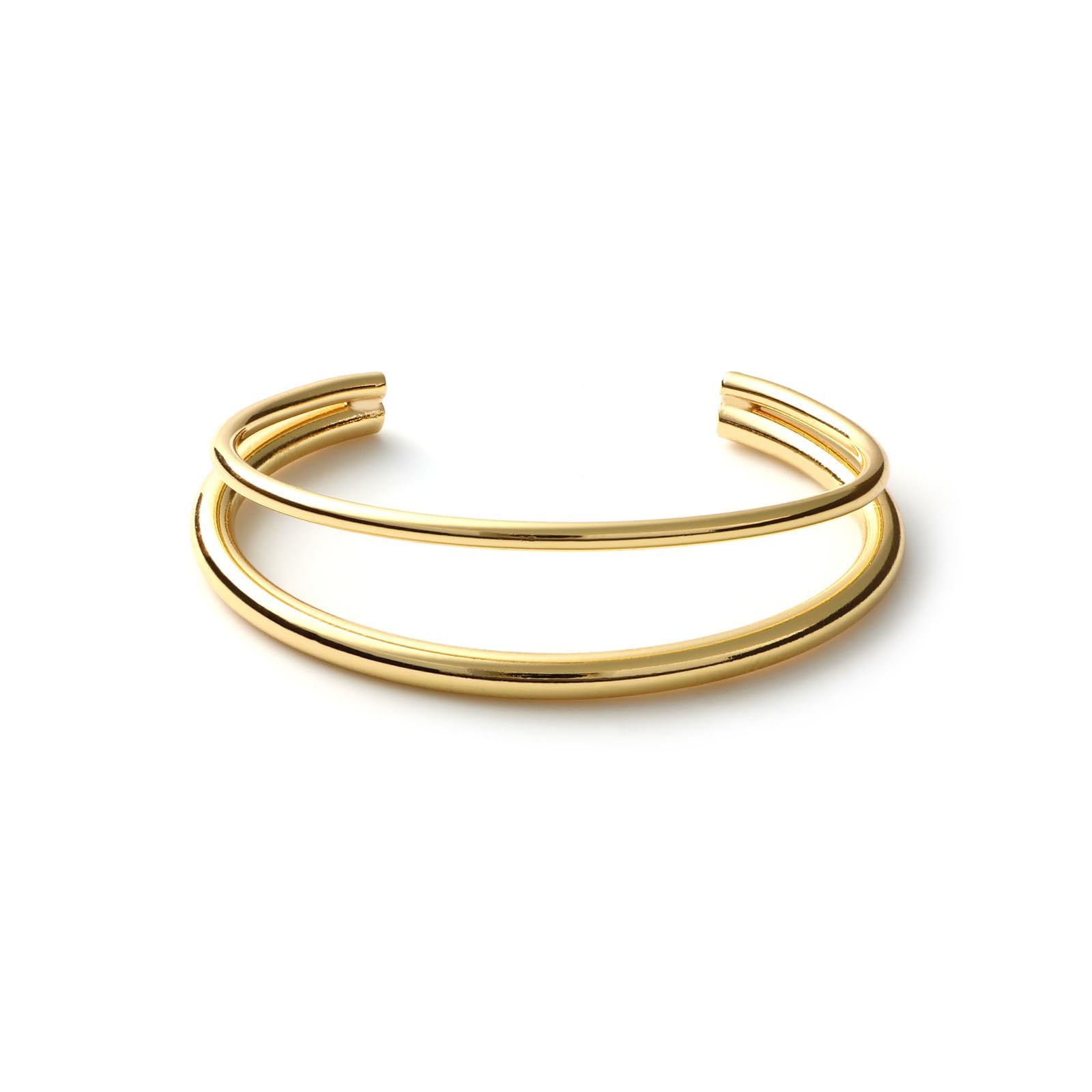 UNOAERRE Bracciale Line Donna, Acciaio Inossidabile Dorato, 18 cm, Stile Doppio Anello