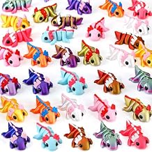 Soulchen 24 Pcs 3D Printed Axolotl Figures Colorful Mini Sensory Fidget for Axolotl Party Favors Stuffers Birthday Party Supplies