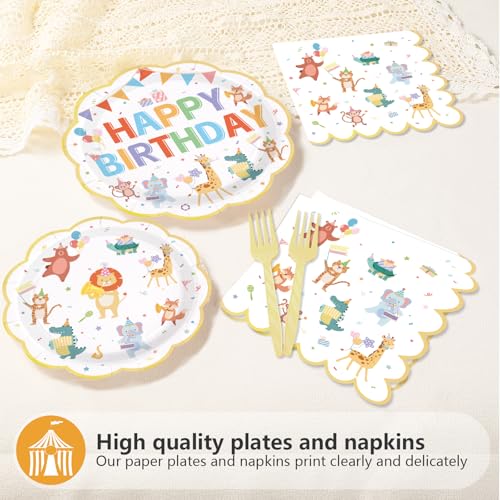 Greencian 96Pcs Animal Parade Birthday Decorations, Serves 24 by Greencian - Used condition - Image 3